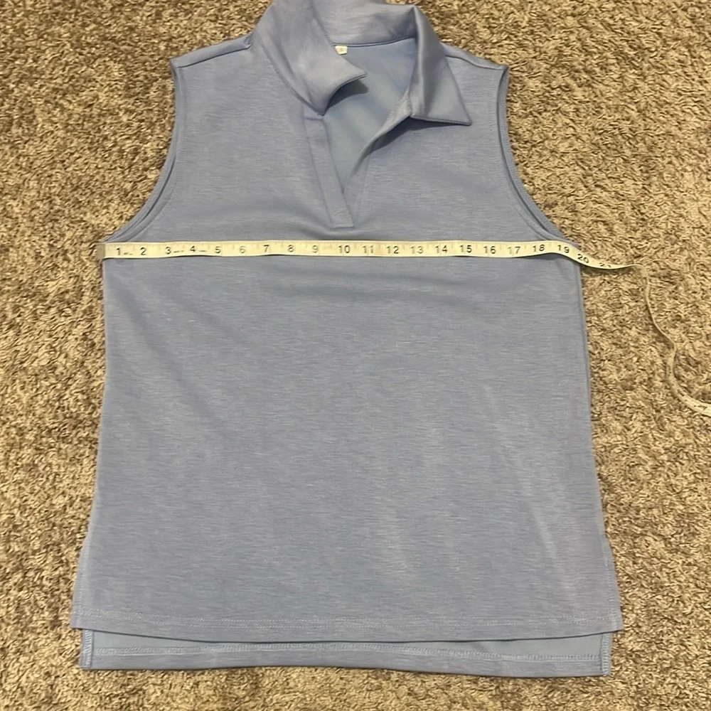 Blue Sleeveless Sweatsuit - Picture 6 of 14